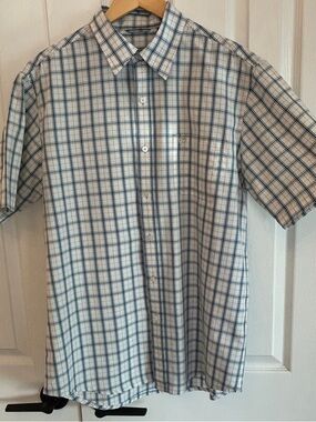 Timberland 100% Cotton Plaid Button Down Shirt Mens M EUC